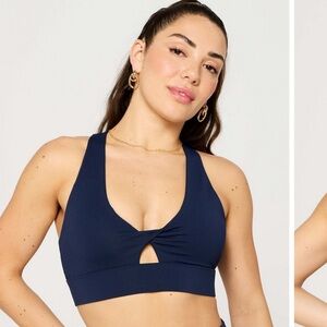 Fabletics Oasis Twist Medium Impact Sports Bra Deep Navy Size Medium NWT
